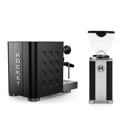 Rocket Espresso Appartamento TCA - Black/Black + Giannino Grinder Black package offer