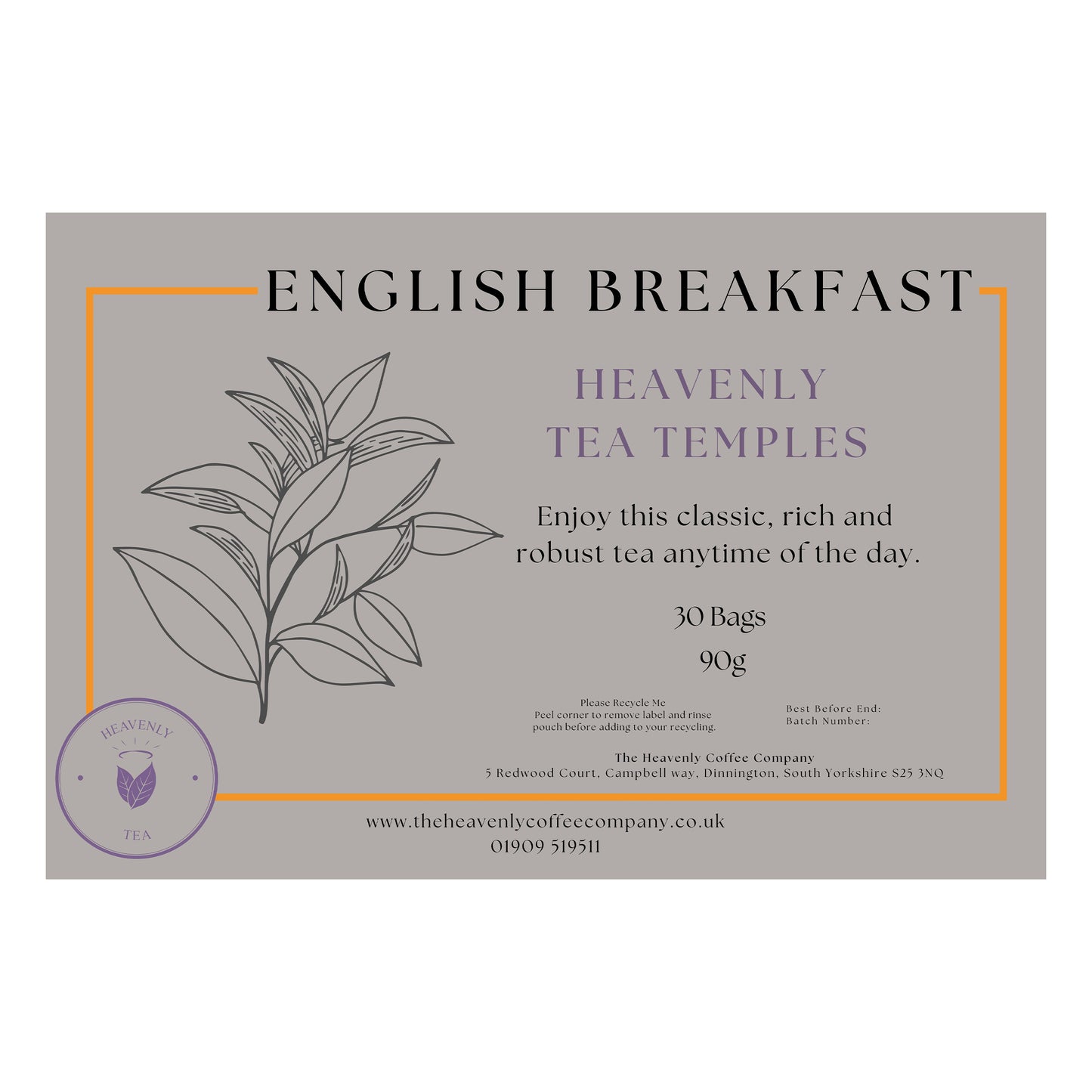 Heavenly Tea Temple English Breakfast x 30