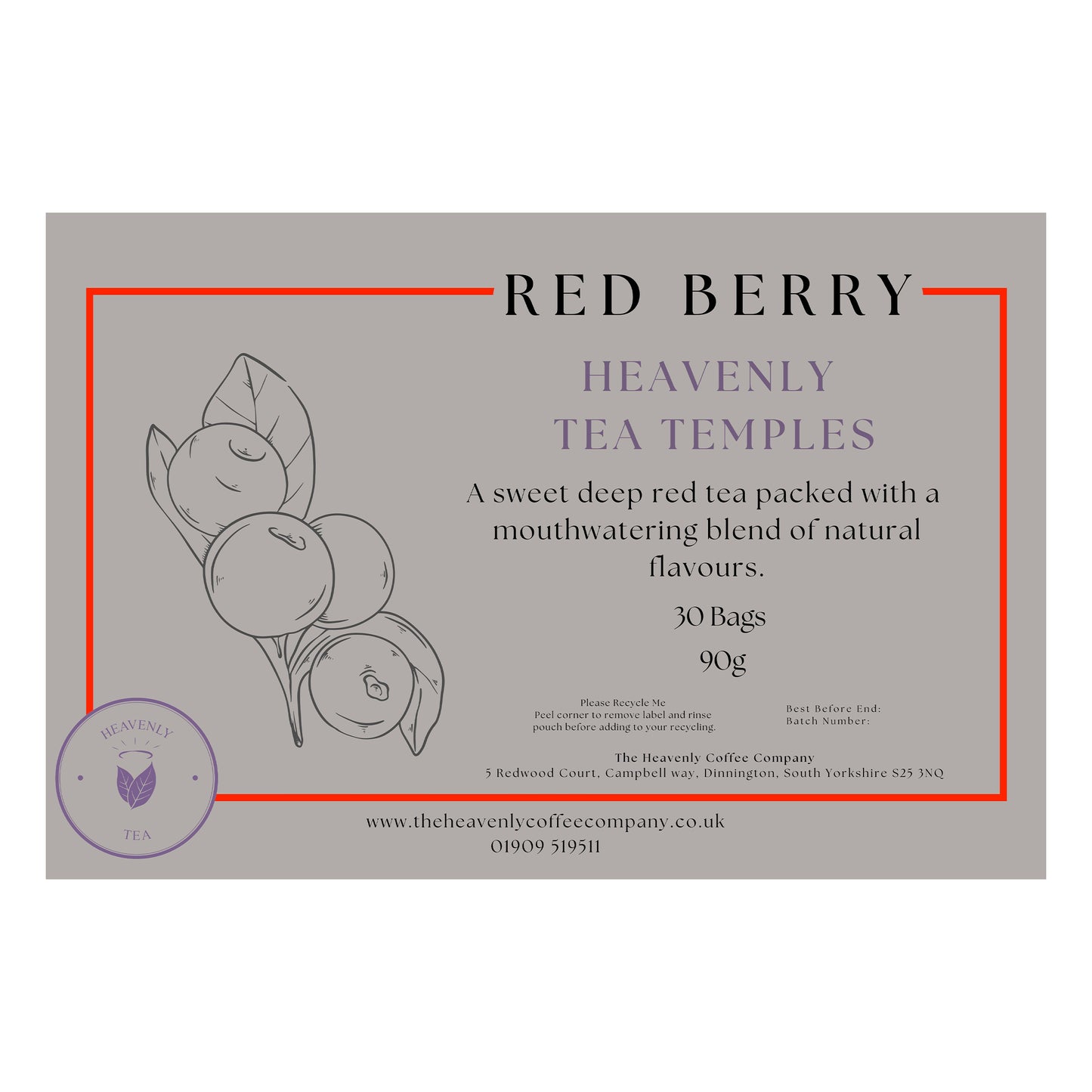 Heavenly Tea Temple Red Berry x 30